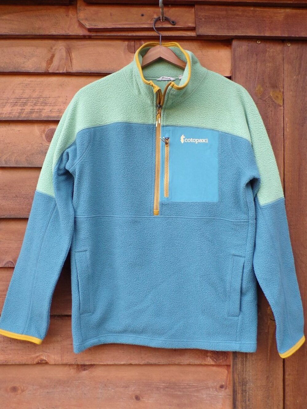 Cotopaxi Men's S Fleece Pullover Quarter Zip Green Blue